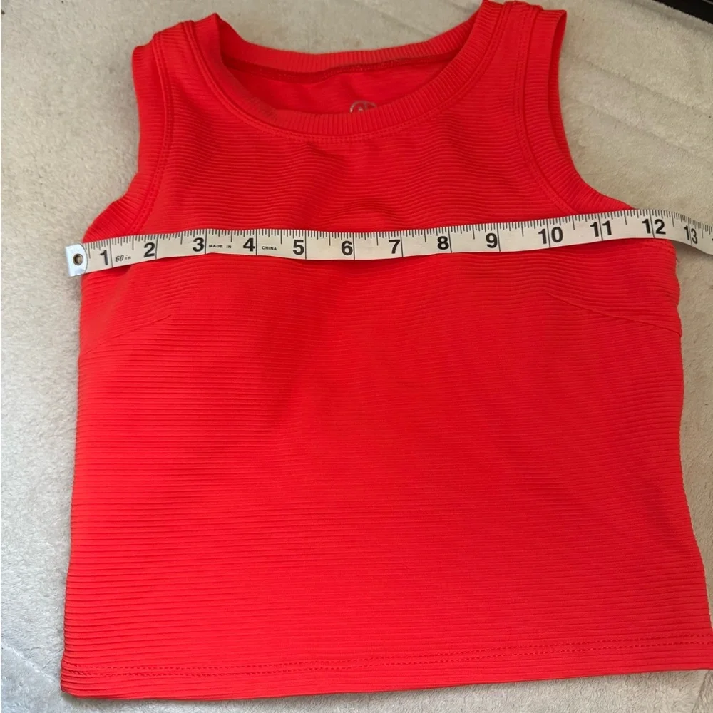 Red Ribbed Gym Tank Top - Picture 3 of 7